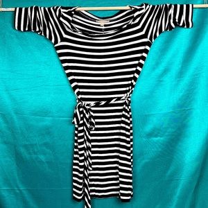 Banana Republic Jersey Dress, small, black and white stripes.